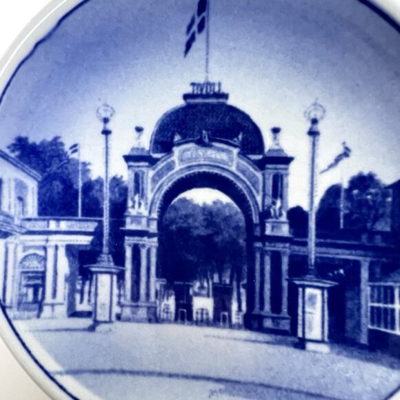 Royal Copenhagen Mini Plate Tivoli Porcelain Blue Display Wall Art 3.25 Inch - Picture 10 of 16